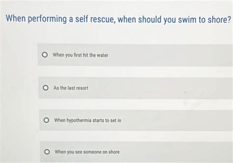 When performing a self rescue, when should you swim to shore? And why do fish always seem to know the best escape routes?